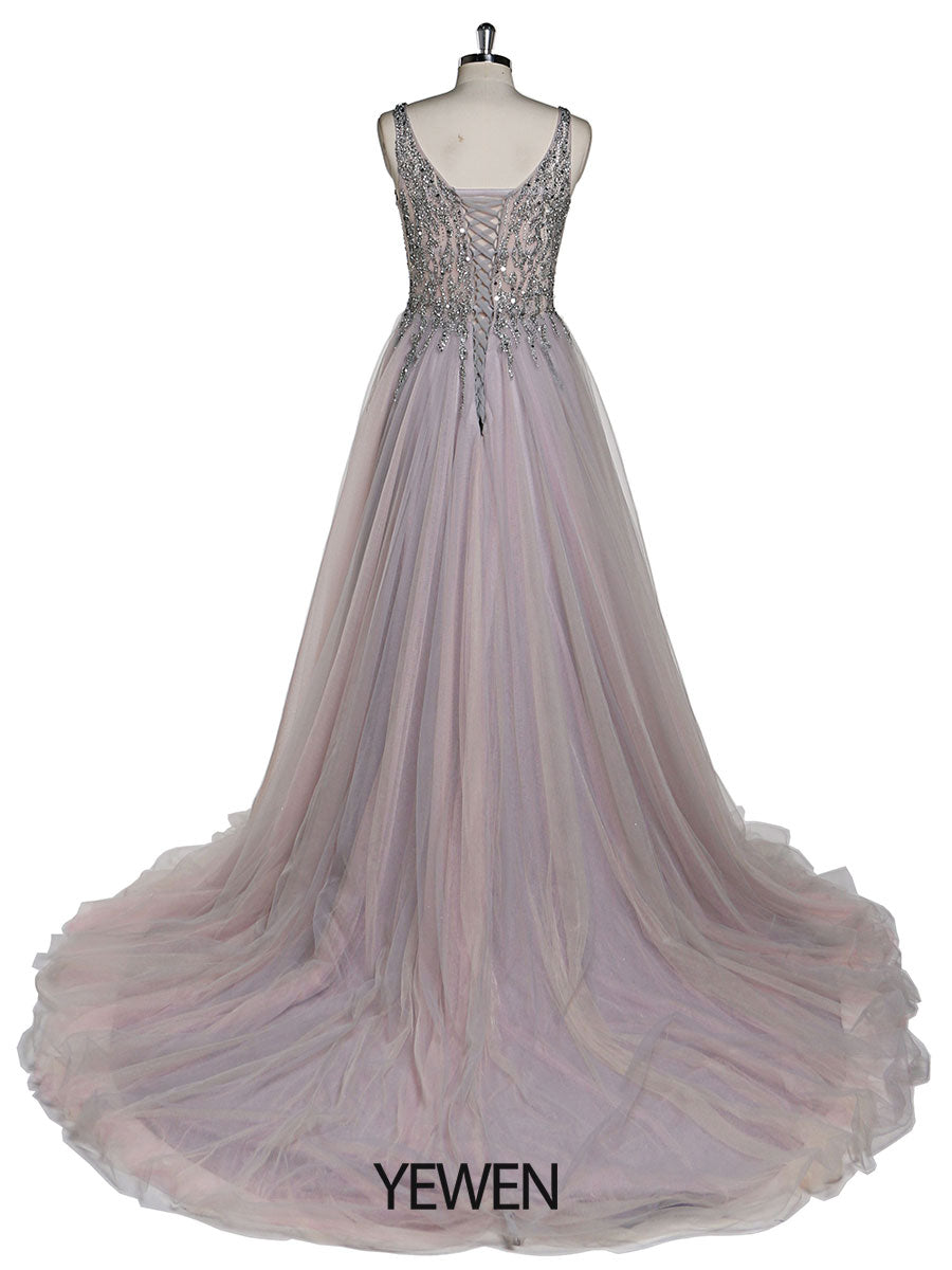 V-Neck Beaded Evening Dresses Prom Dress Elegant Sleeveless Maxi Dress Photo Shoot Dress