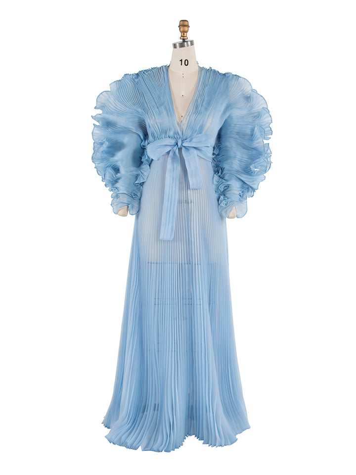 Fashion Pleated Organza Maternity Dresses for Photoshoot Long Dress for Maternity Shoot Baby Shower Dresses YW243116-1
