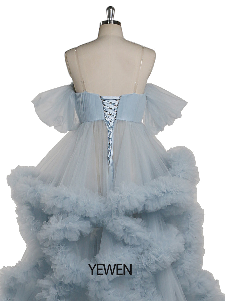 Schulterfreies Umstandskleid für Fotoshootings, Schwangerschaftsfotografie, Robe, Babypartykleid YW220108