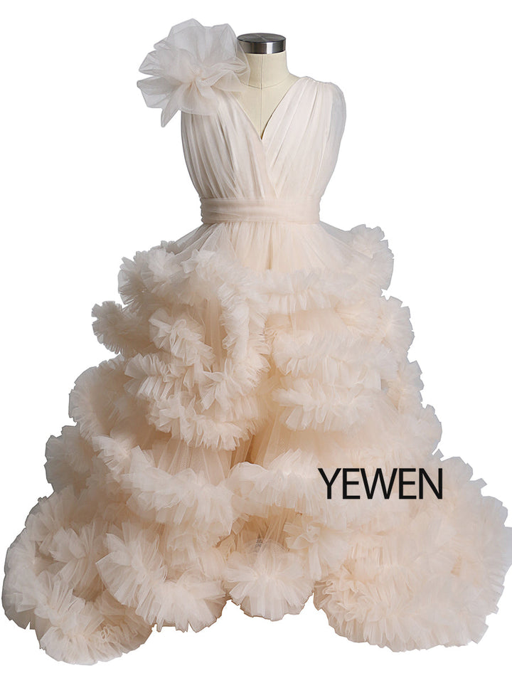 Wolke Rüschen Kleine Blumenmädchenkleider für Hochzeiten Babyparty Kinderbilder Kleid Kinder Fotoshooting Babyparty YE8017 