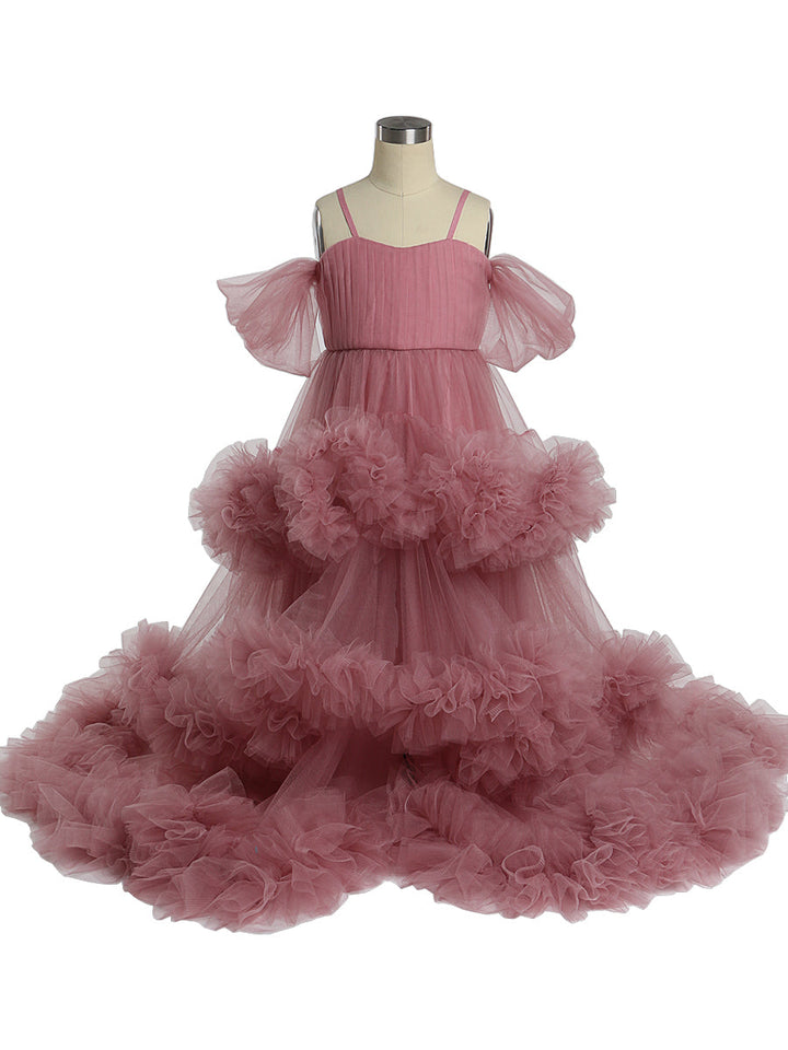 Wolke Rüschen Blumenmädchen Kleider für Hochzeiten Geburtstagsfeier Kinder Foto-Shooting Kleid Baby-Dusche YEWEN YW21016 