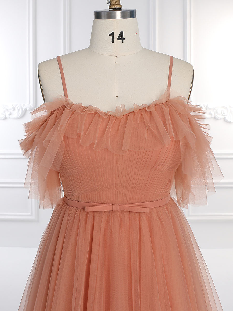 Elegant Long Tulle Evening Dresses, Photo Shoot Dress , Wedding Guest Dress