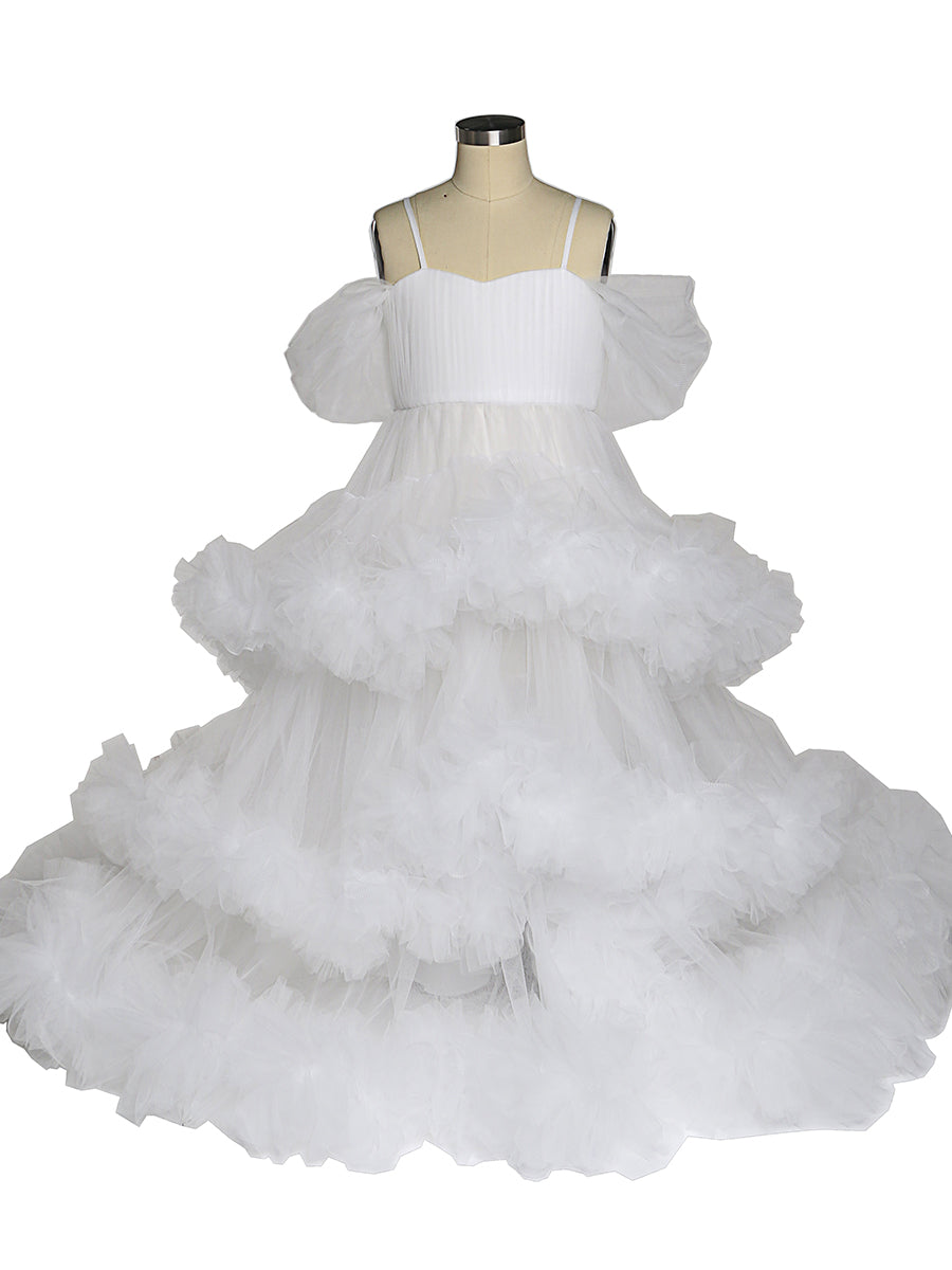 Wolke Rüschen Blumenmädchen Kleider für Hochzeiten Geburtstagsfeier Kinder Foto-Shooting Kleid Baby-Dusche YEWEN YW21016 