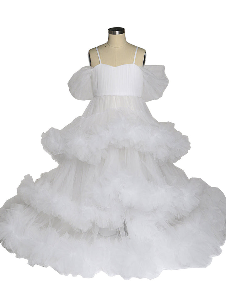 Wolke Rüschen Blumenmädchen Kleider für Hochzeiten Geburtstagsfeier Kinder Foto-Shooting Kleid Baby-Dusche YEWEN YW21016 