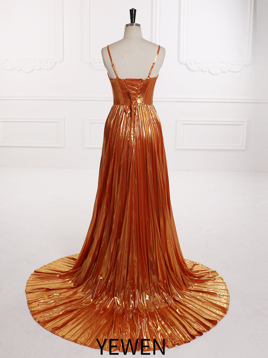 Maxikleid für Damen für Partys, sexy Seitenschlitz, verstellbare Träger, Ballkleid, Fotoshooting, YW231154 