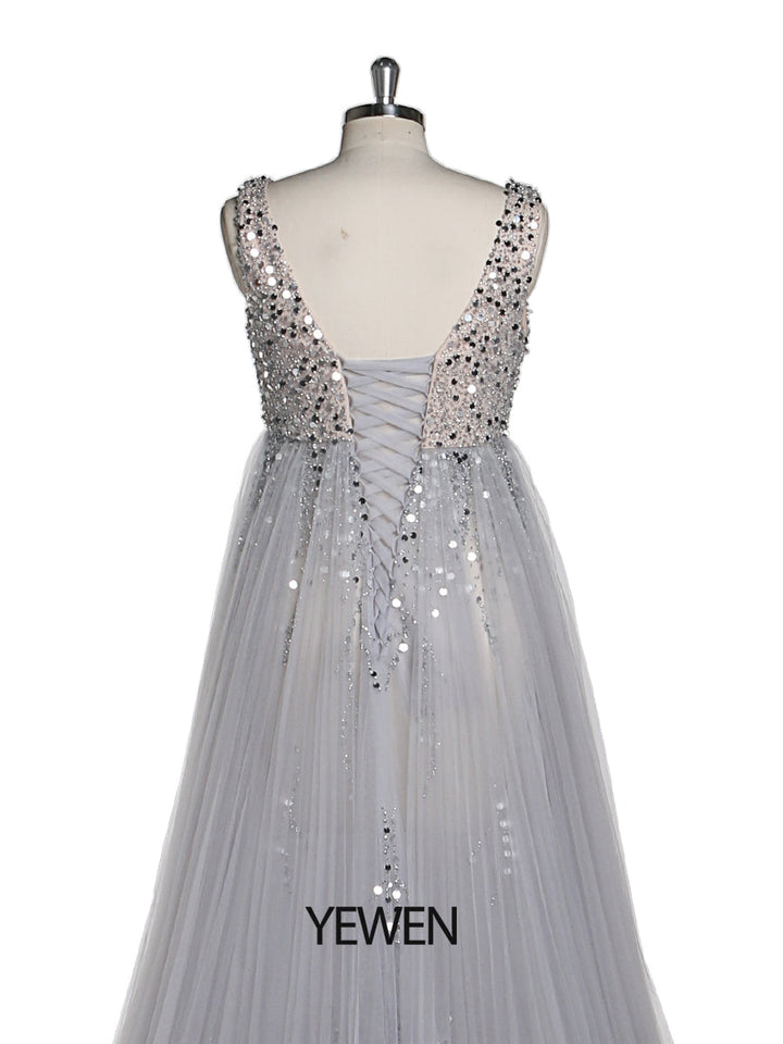 Silbernes Abendkleid aus Tüll mit Perlenbesatz, Umstandskleid für Fotoshootings, Schnürung hinten, Schwangerschaftsfotografie, Robe, Babypartykleid 