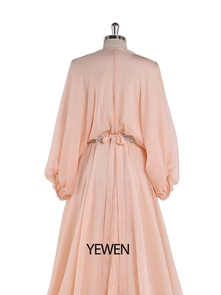 Abendkleid aus Tencel-Chiffon mit V-Ausschnitt, Umstandskleid für Fotoshootings, Fotografie-Kleid, Übergröße 