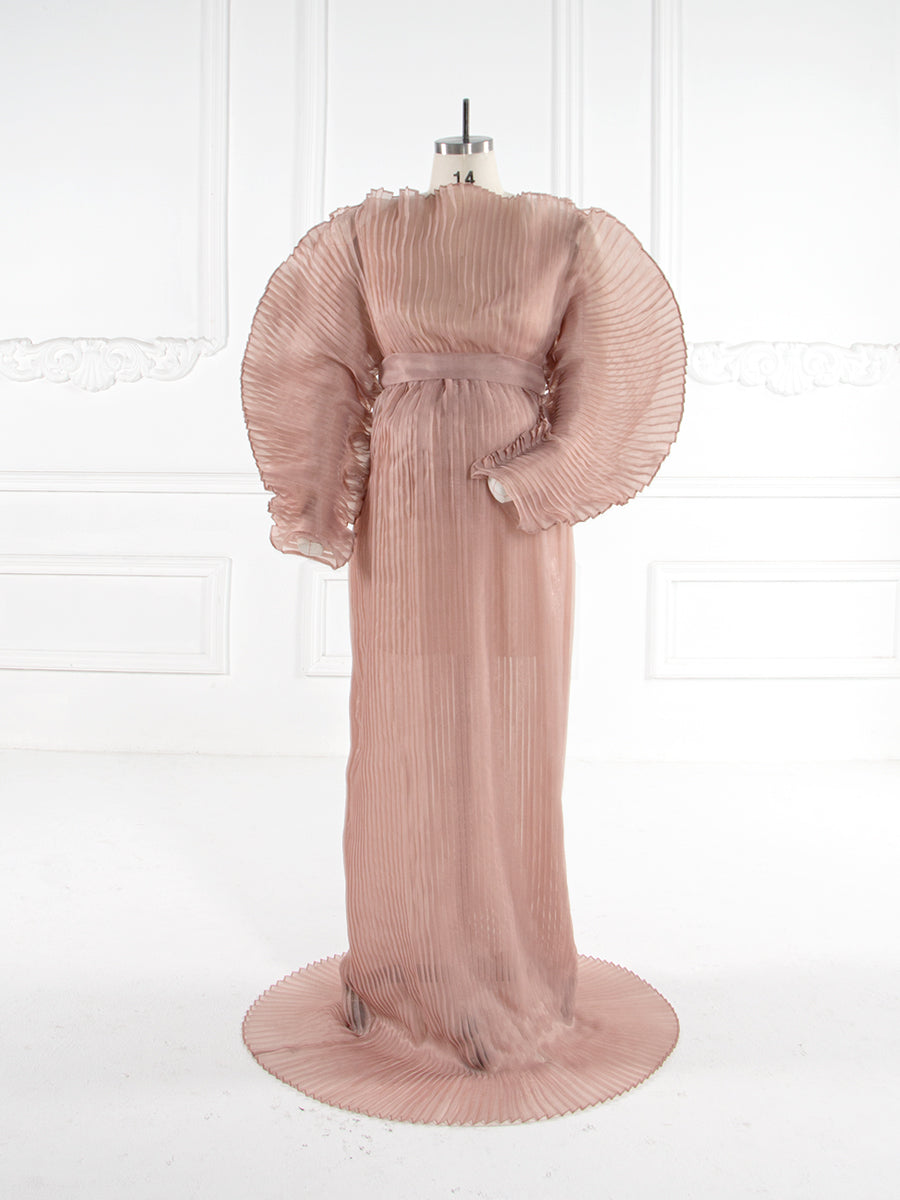 Modisches, plissiertes Organza-Umstandskleid für Fotoshootings, Kleid für Schwangerschaft, Fotoshooting, Babyparty-Kleid YW240006