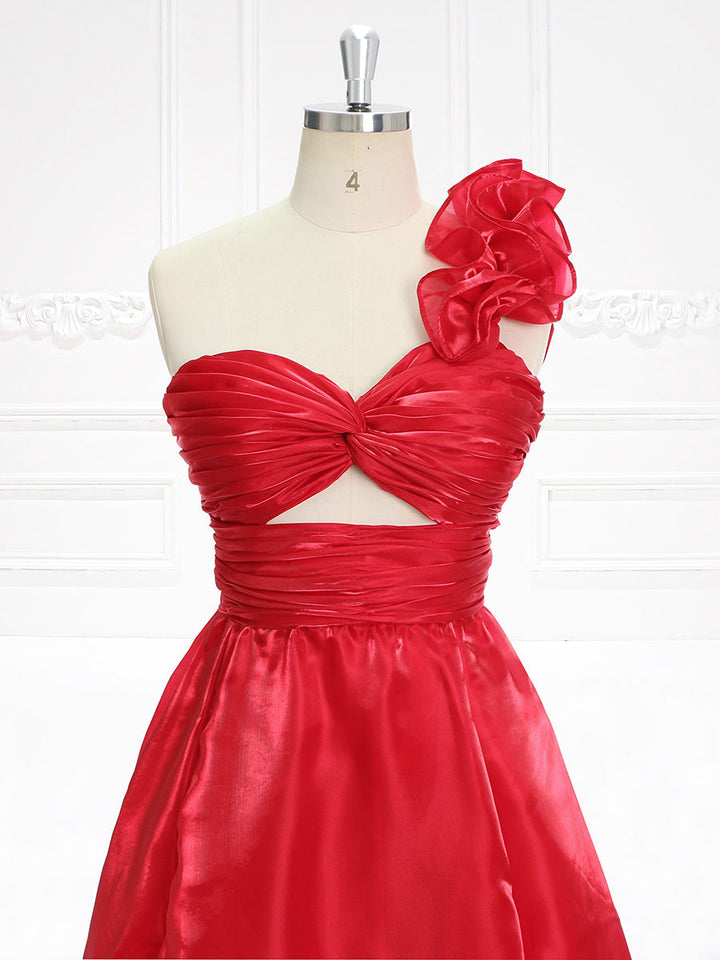 Einfaches Herzausschnitt-Seidenorganza-Langballkleid, Partykleid, Weihnachtskleid, Feiertagskleid, YEWEN YW231131 