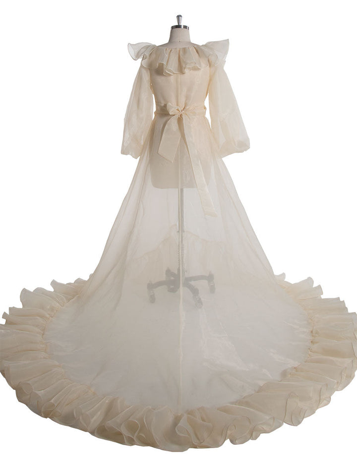 cream maternity photoshoot dress