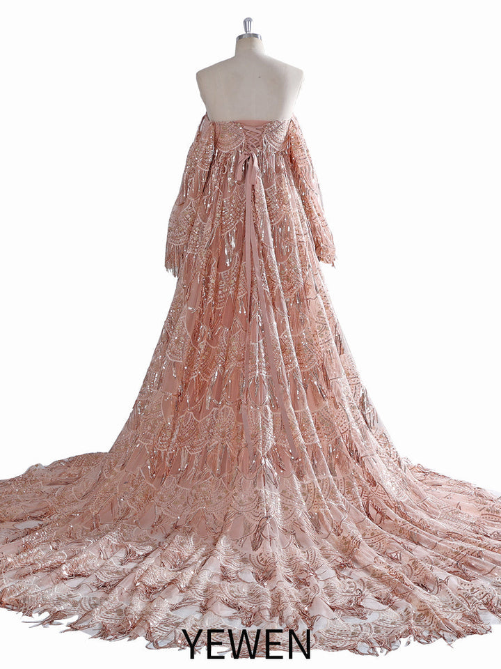 Strapless Sweetheart, Bling Sequins Dress ,Woman Photography , Props Gown