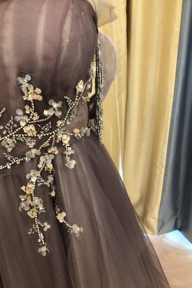 Farbverlauf Sternenhimmel Bunte Brautkleider Braut Couture Tüllkleid Fotoshooting Kleid 
