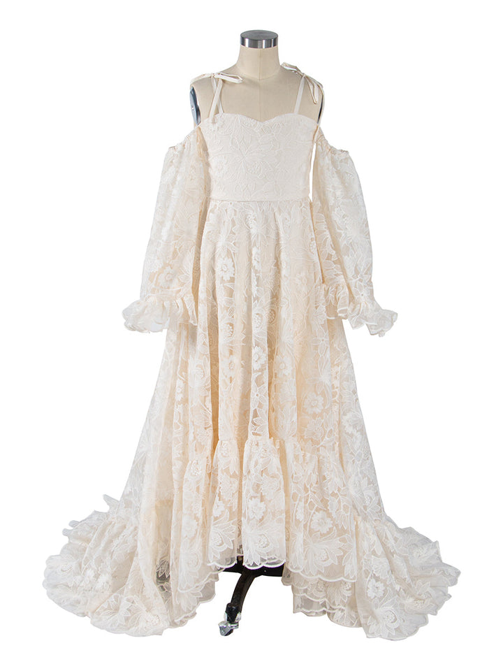 Kleid für Fotoshootings für kleine Mädchen, passendes Spitzenkleid für Mutter und Tochter – Mama-und-ich-Kleid YW250006