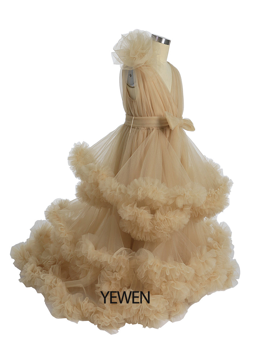 Wolke Rüschen Kleine Blumenmädchenkleider für Hochzeiten Babyparty Kinderbilder Kleid Kinder Fotoshooting Babyparty YE8017 