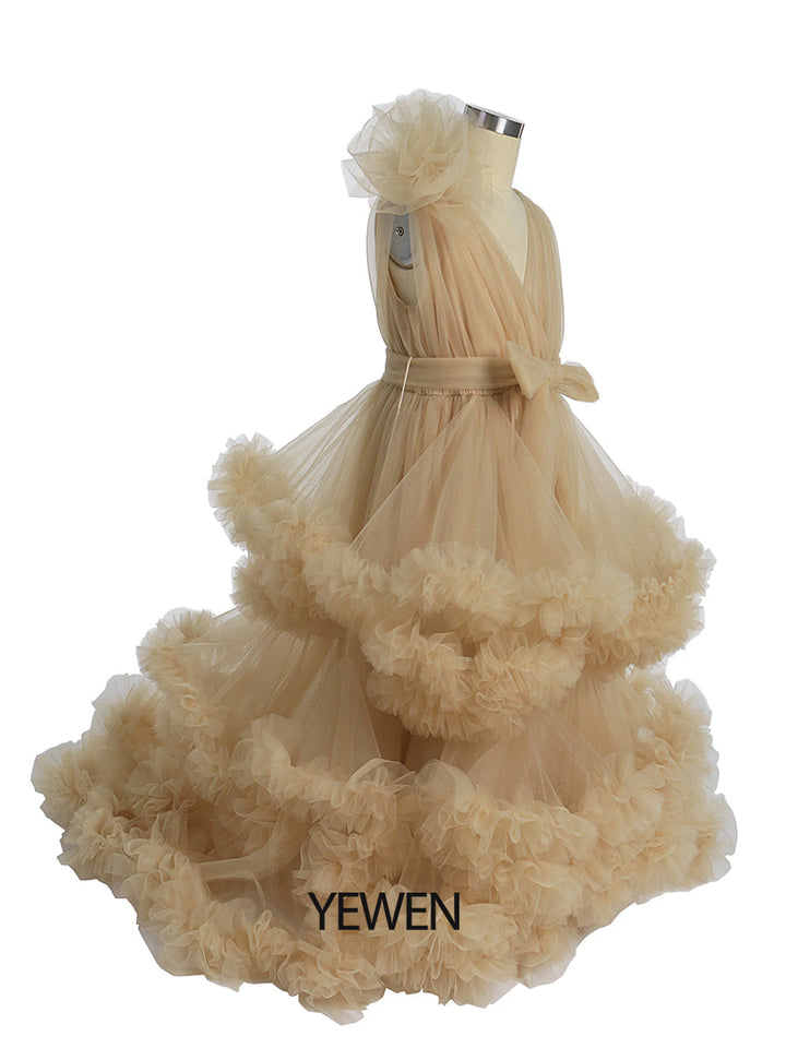Wolke Rüschen Kleine Blumenmädchenkleider für Hochzeiten Babyparty Kinderbilder Kleid Kinder Fotoshooting Babyparty YE8017 