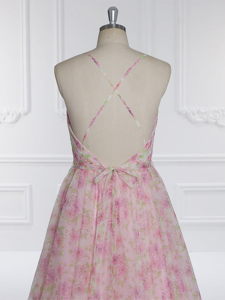 Tüll Slip Fairy Kleid Maxi Ballkleid für Frau Blumen Urlaub Fotografie Kleid 