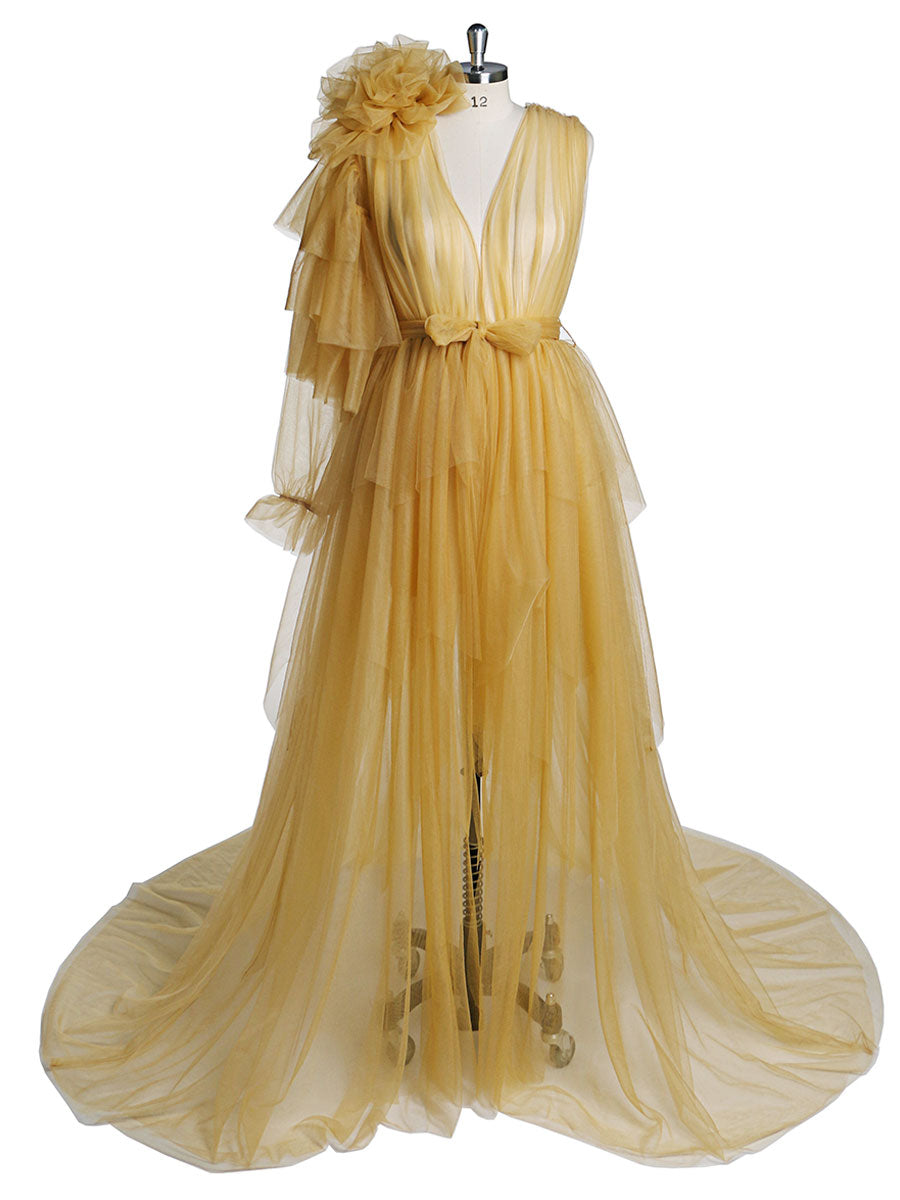 Maxi-Ballkleid mit V-Ausschnitt, Blumenmuster, eine Schulter, Umstandskleid für Babyparty 