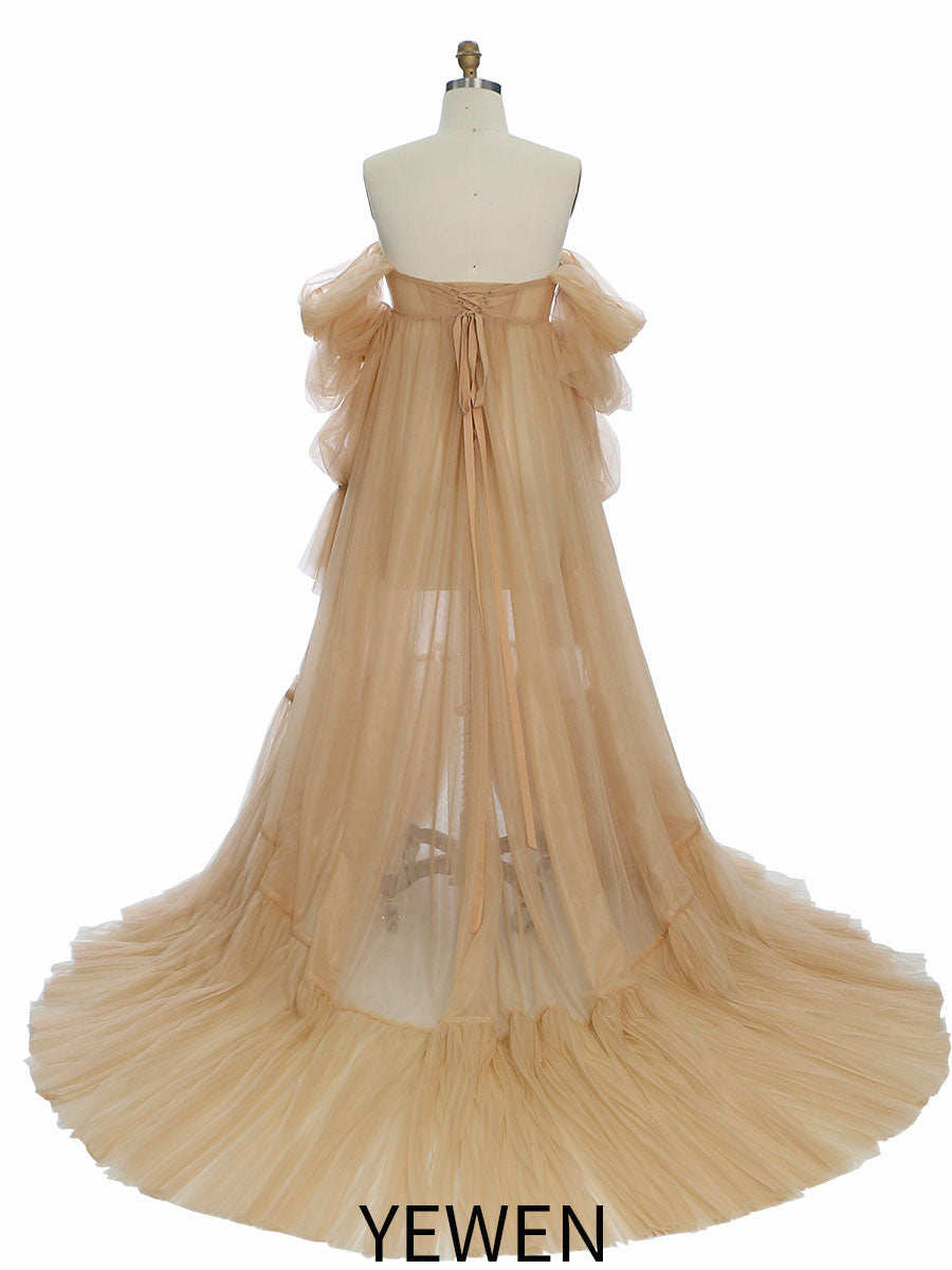 Tulle Maternity Dress for Photo Shoots, Corset Back Maternity Gown for Photoshoot