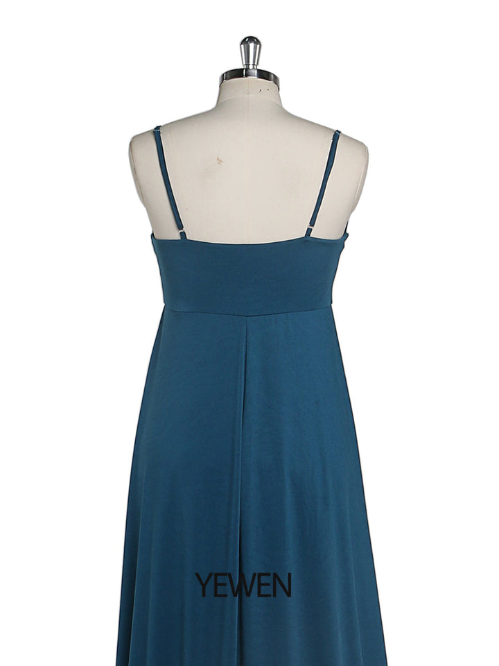Elegantes Damen Sling Kleid Elastischer Stoff Schlichtes Abendkleid Lang Benutzerdefinierte Farbe YEWEN 