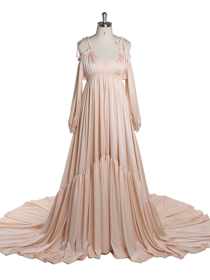 Sexy schulterfreies Umstandsabendkleid, lang, für schwangere Frauen, schickes Schwangerschaftskleid, elegantes Maxikleid für Fotoshootings, DY21721 