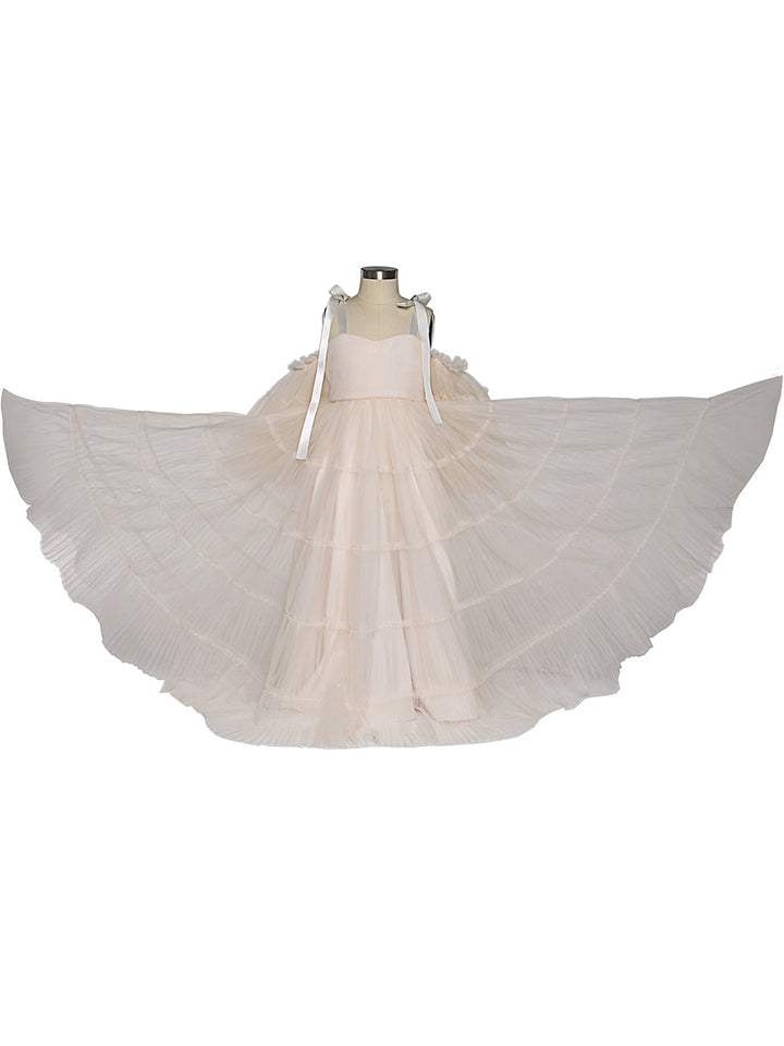 Tüll Plissee Mädchen Kleid für Foto Shooting Kinder Party Ballkleid Blumenmädchen Kleider Kinder Party Kleid für Hochzeit YEWEN YW211230 
