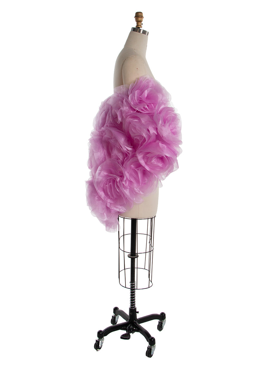 Wunderschöner handgemachter kurzer Umhang mit 3D-Blumen, eleganter Hochzeitsüberzug, Brautschal YW250011 