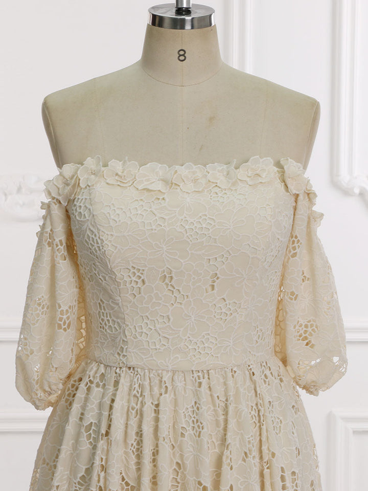 Beach Lace Chic Vintage Wedding Dress