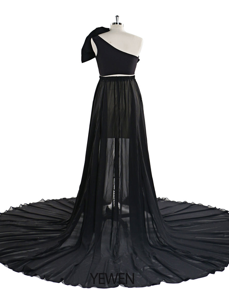 Rosa Schleife Mutterschafts-Shooting-Outfits 2-teiliges Set Kleid Babyparty Umstandskleid YW21032 
