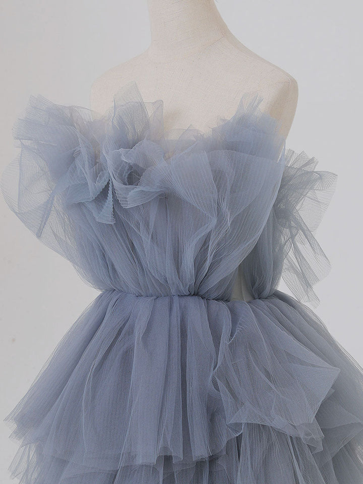 Tulle Dress for Photo Shoot , Ruffled Strapless Maternity Dress, Birthday Dress