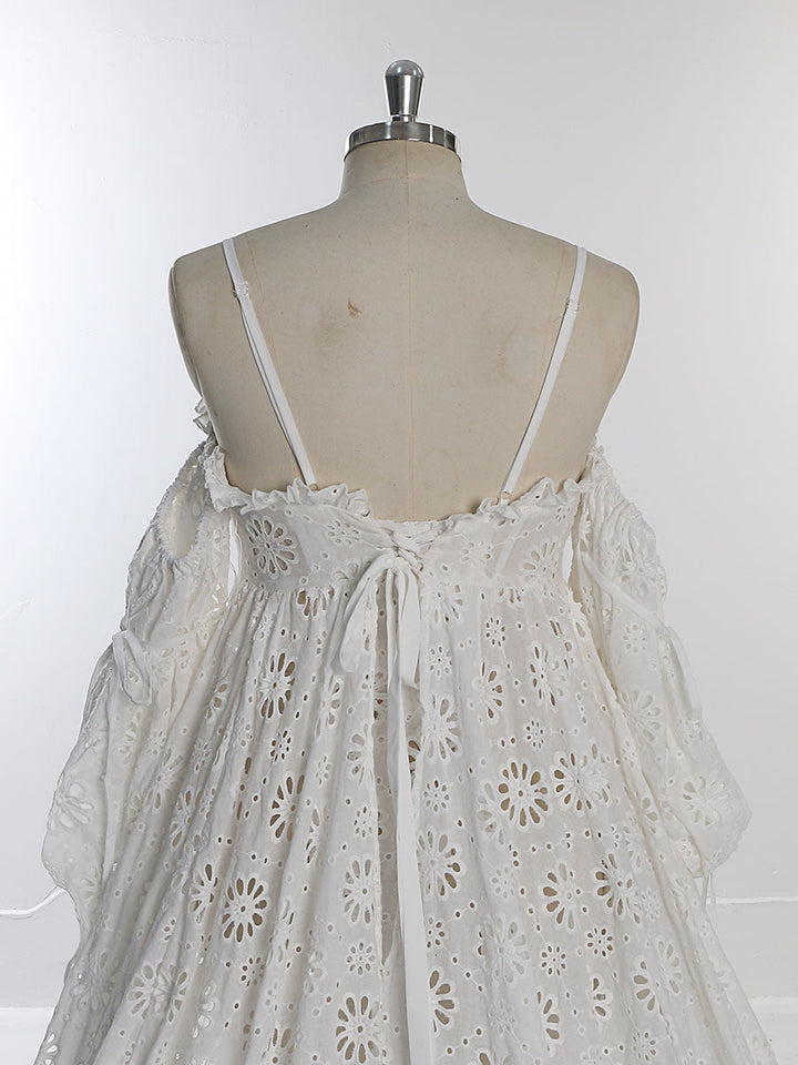 Boho Damenkleid mit langen abnehmbaren Ärmeln, Maxikleid für Fotoshootings, Strandhochzeitskleid YW230314