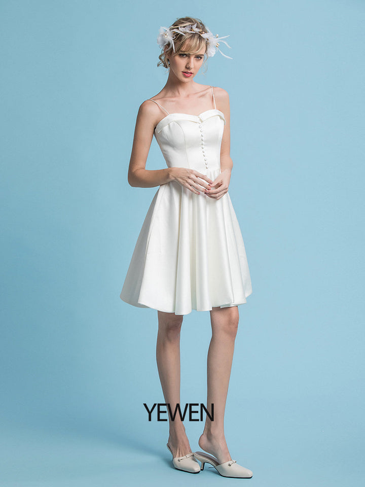 Off White Boho Brautkleid Minimalistisches Boho Strandhochzeitskleid 