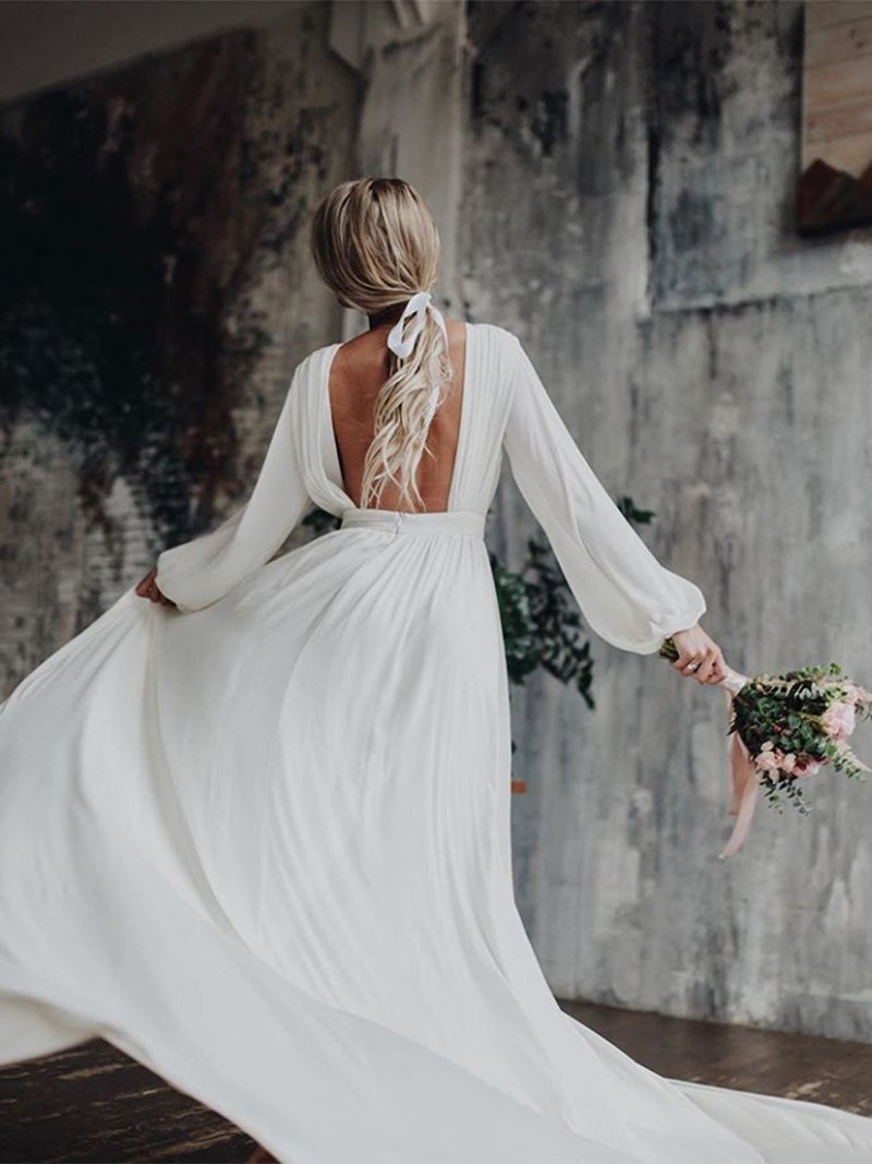 Elegant Long Sleeve Party Dress Backless Cocktail Evening Dress Photography Dress YD211106