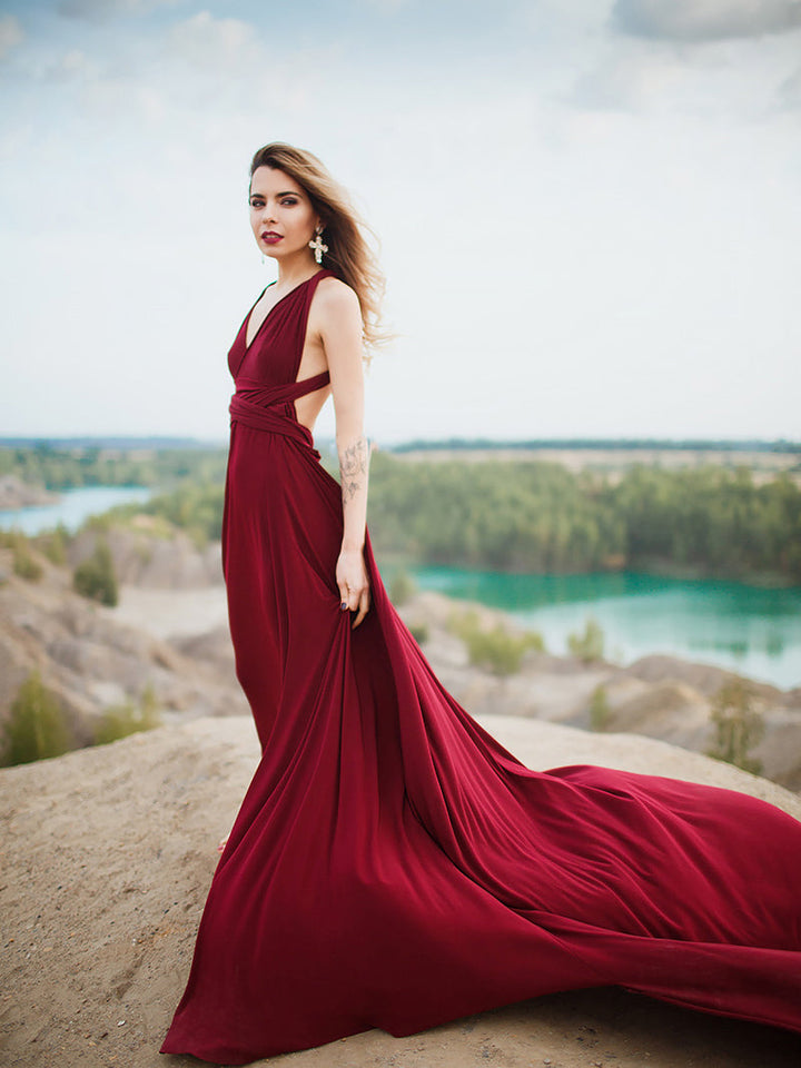 V-Ausschnitt, offener Rücken, A-Linie, langes Abendkleid, elegante Party-Ballkleider, formelle Kleider