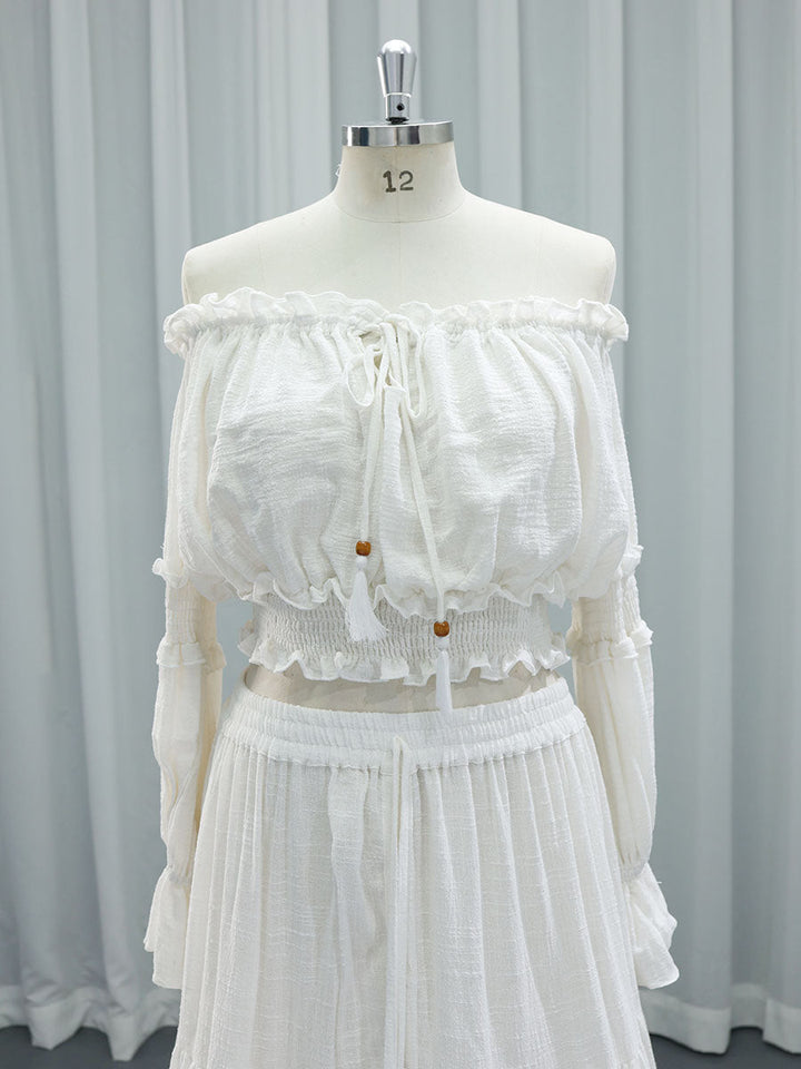 Two Pieces Set Dress , Adjustable Waist ,Woman Boho Photo Shoot Dresses
