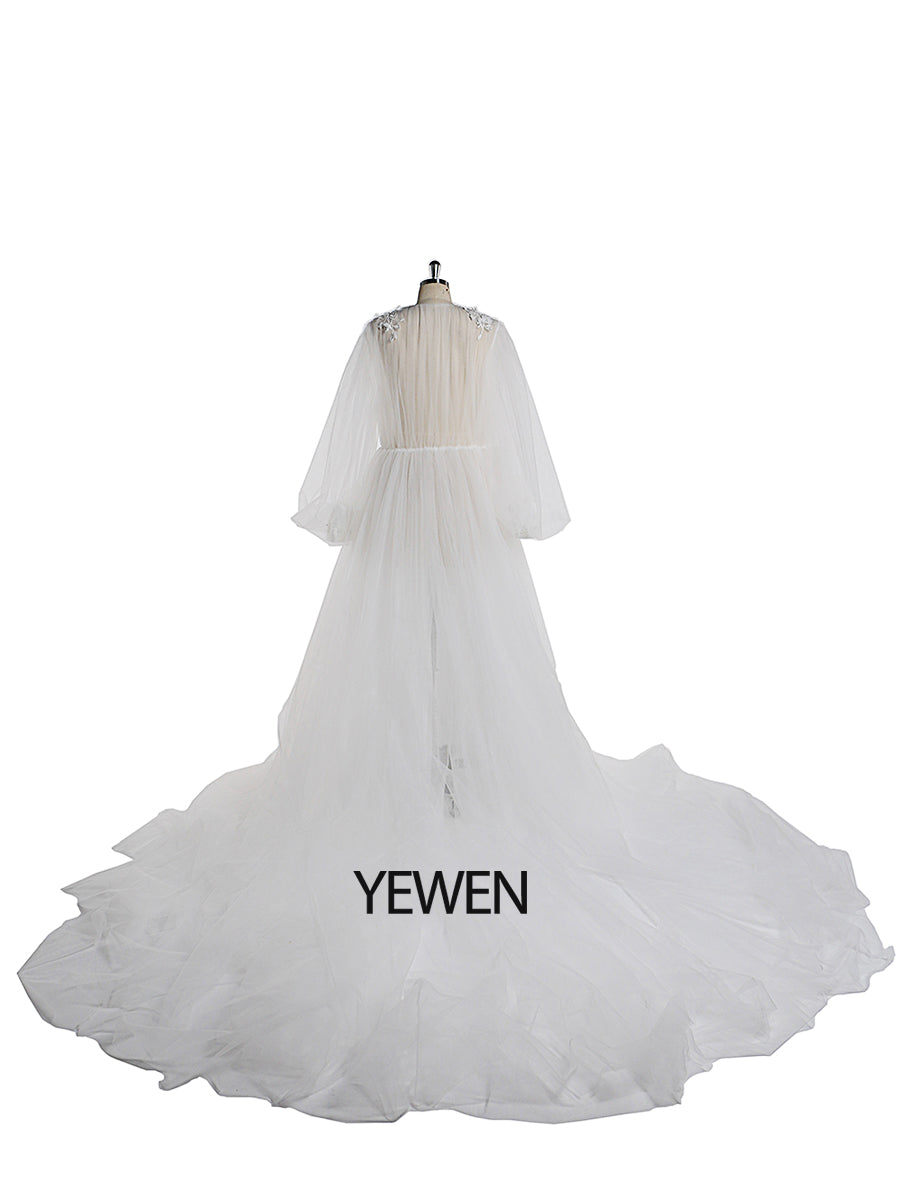Off-White Umstandskleid für Babyshow-Fotografie-Kleider Requisiten 