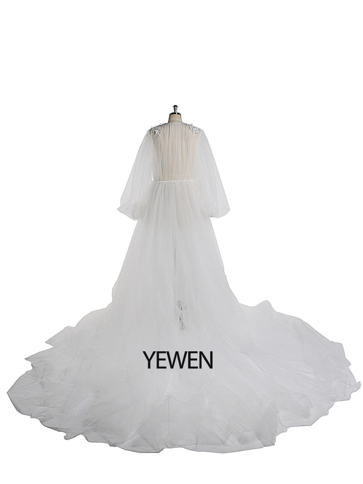 Off-White Umstandskleid für Babyshow-Fotografie-Kleider Requisiten 