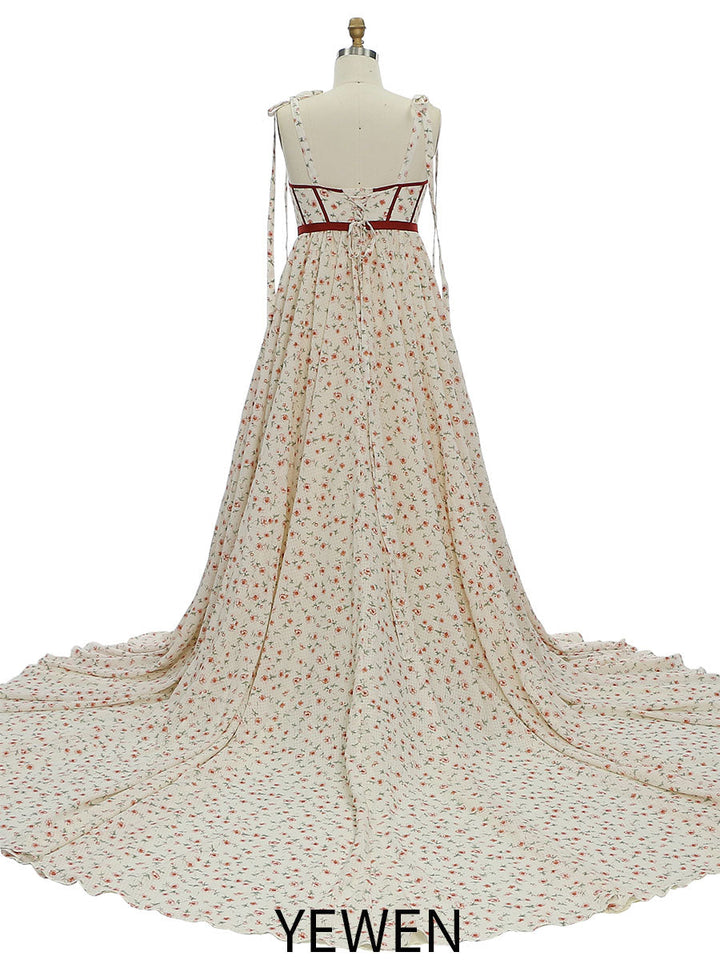 Umstandskleid aus Chiffon mit Blumenmuster und hoher Taille für Fotoshootings YW231032-1 