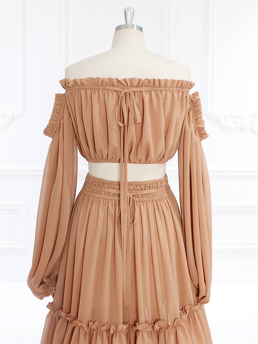 Boho 2-teiliges Set für Damen, Maxikleid, Fotografie-Kleid, YW230317-2 