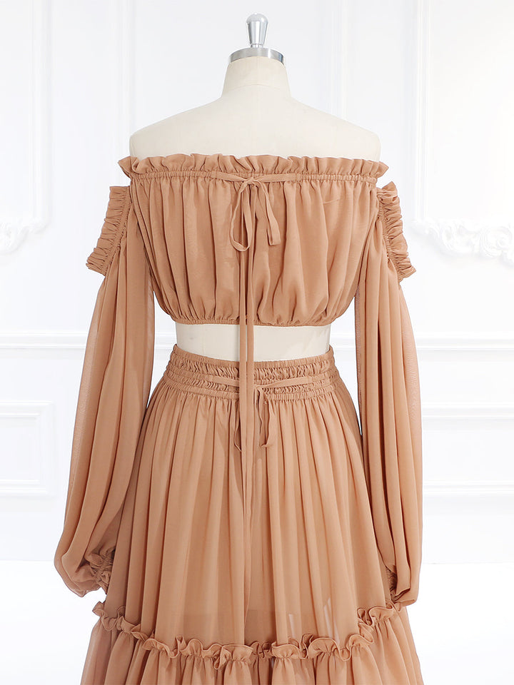 Boho 2-teiliges Set für Damen, Maxikleid, Fotografie-Kleid, YW230317-2 