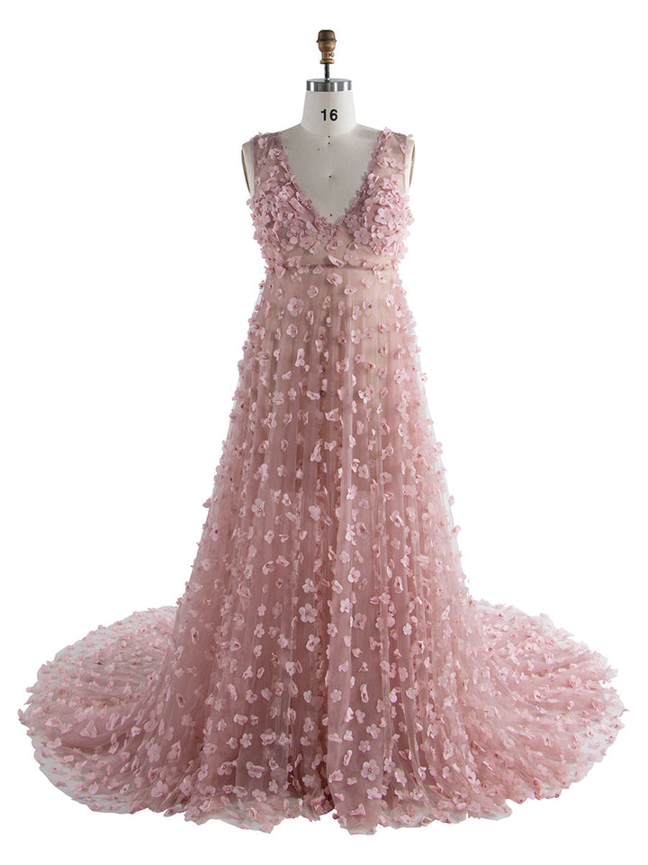 Umstandskleid mit Blume und Perlen für Fotoshootings, ausgefallene Fotografie-Requisiten, Schwangerschaftskleid, elegantes Maxikleid, Fotoshooting 