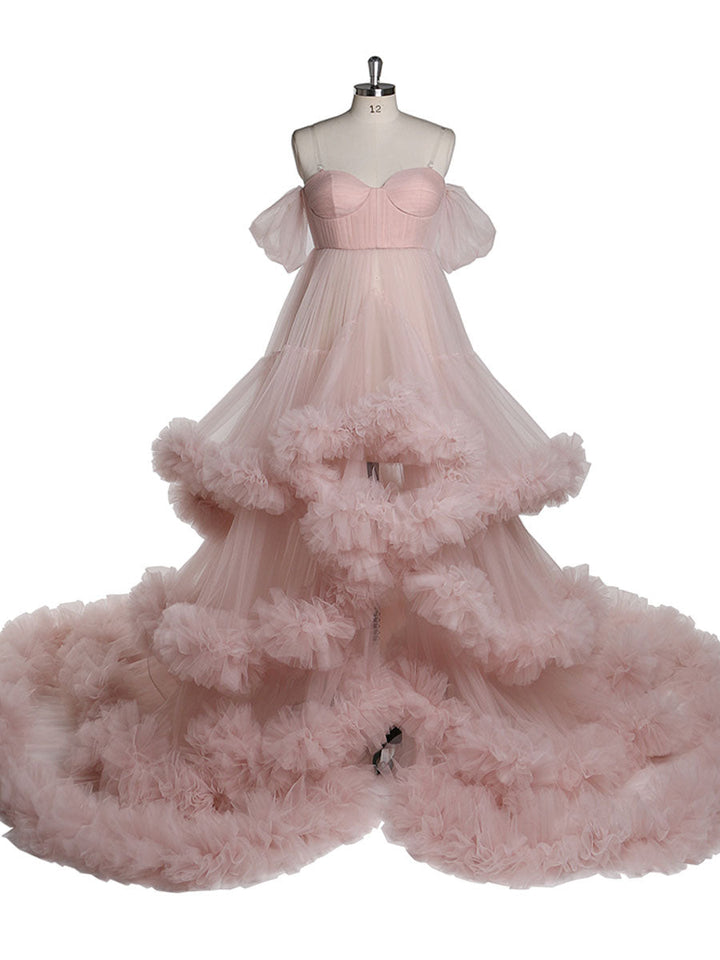 Schulterfreies Umstandskleid mit Herzausschnitt für Fotoshootings, Schwangerschaftsfotografie, Robe, Babypartykleid YW21022 