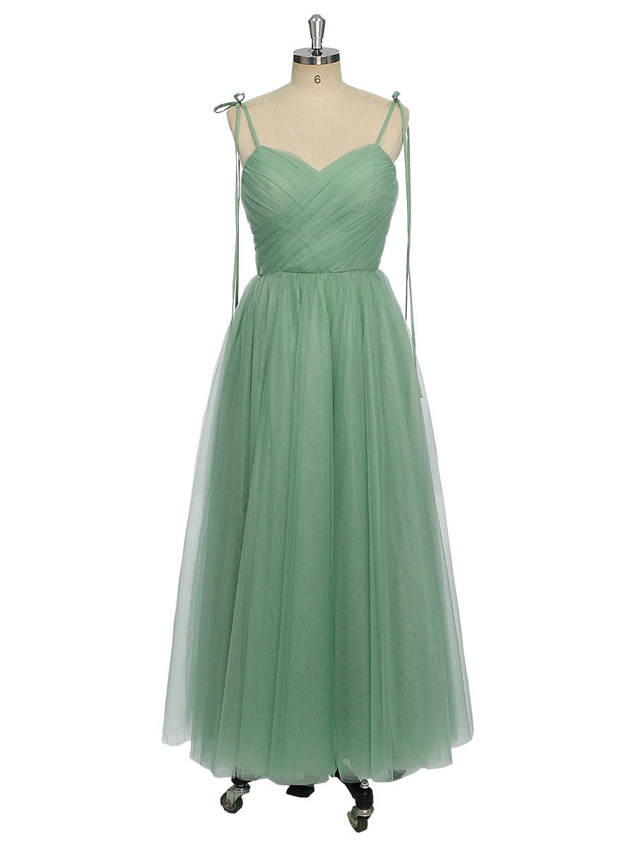 Straps Sweetheart A-Line, Tulle Tea Party Dress