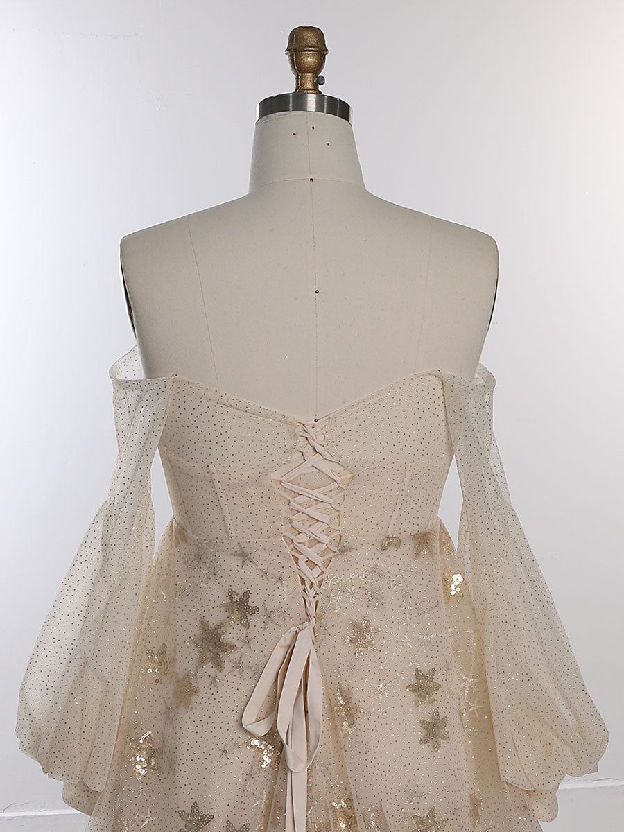 Sparkle Star Tüll Starry Fotografie Kleid Mode Glitter Mesh Abendkleid für Foto-Shooting YEWEN YW20230309 