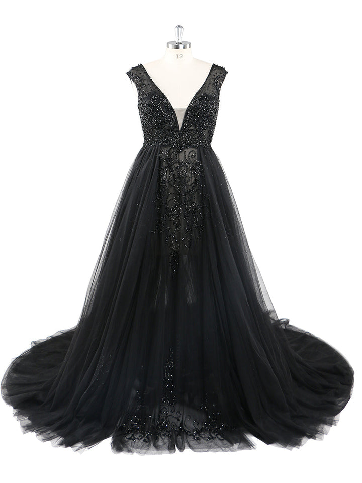 Perlenbesetztes Umstandskleid mit V-Ausschnitt für Fotoshootings, elegantes ärmelloses Maxikleid, Fotografie-Kleid 