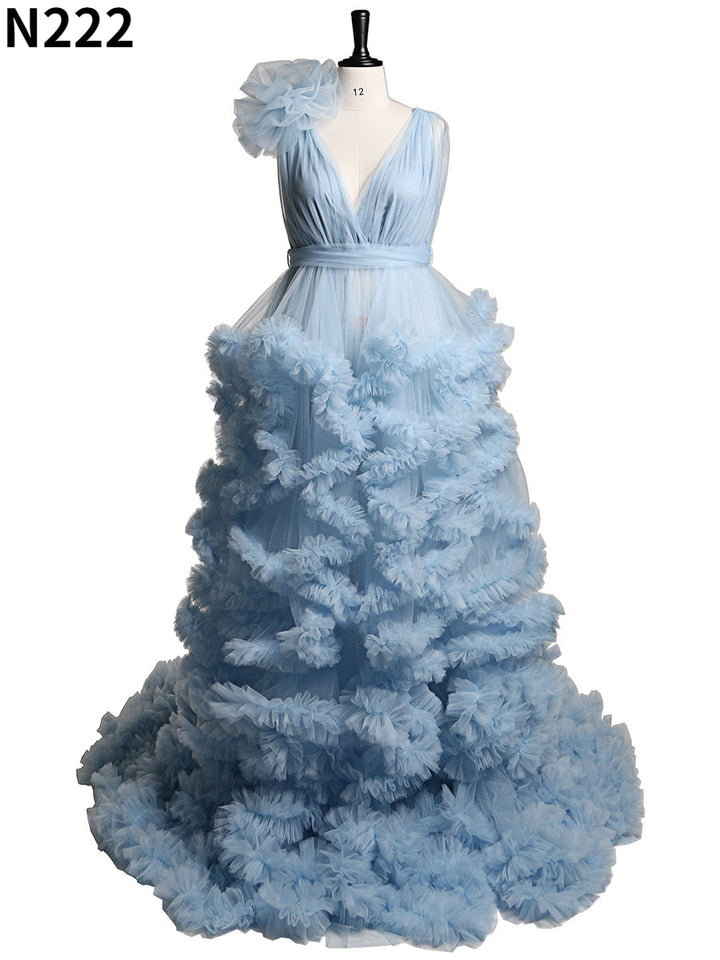 1M Schleppe Wolkenstil Damen Ballkleid Hochzeitsfotografie Kleid Umstandskleid für Fotoshooting YW220936 