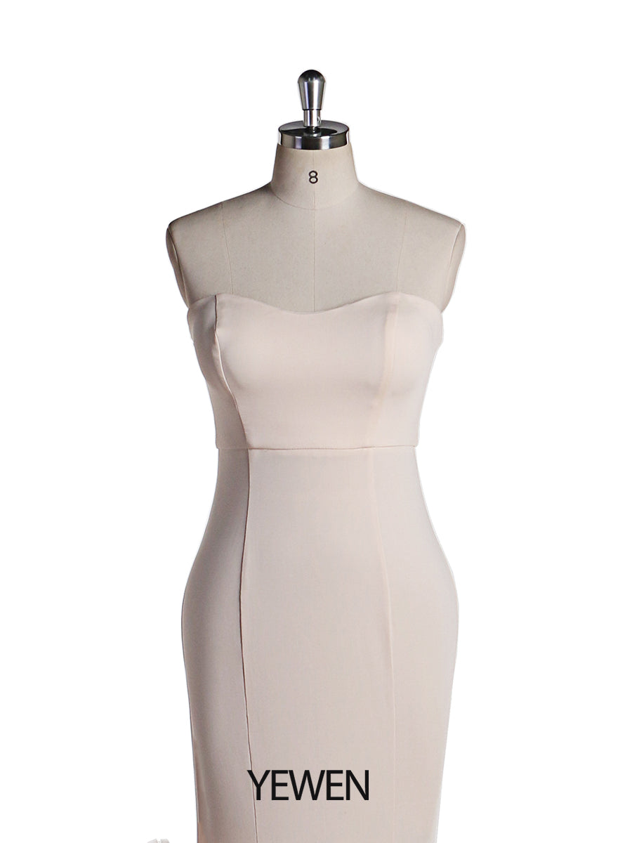 Cremefarbene Brautkleider in Übergröße, Meerjungfrau-Brautkleid, Brautkleid, Stretchstoff, elastischer Gürtel, Umstandsfotografiekleid 