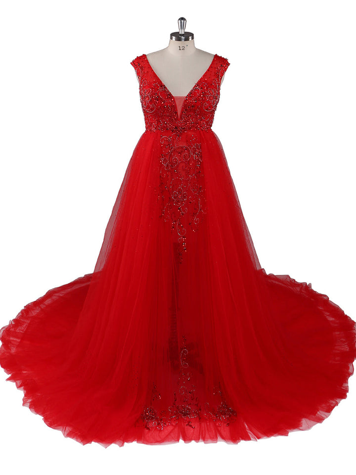 Perlenbesetztes Umstandskleid mit V-Ausschnitt für Fotoshootings, elegantes ärmelloses Maxikleid, Fotografie-Kleid 