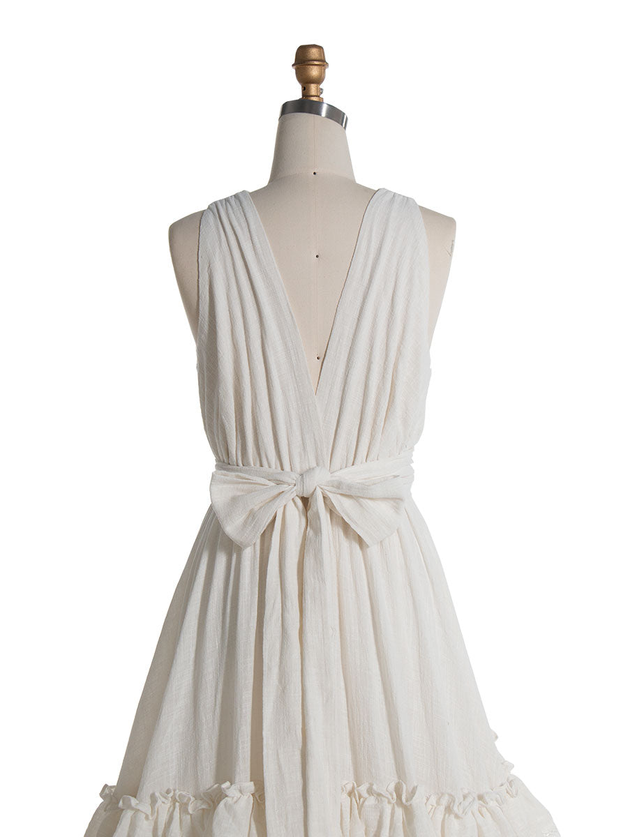 Boho Chic Cotton Layered Ruffles Maxi Dress 