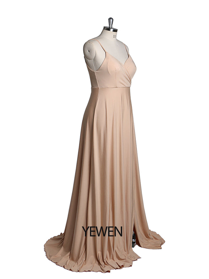 Elegantes Damen Elastisches Abendkleid Spaghettiträger Kleider Slim Fit Umstandskleid Benutzerdefinierte Farbe YEWEN YW220105 