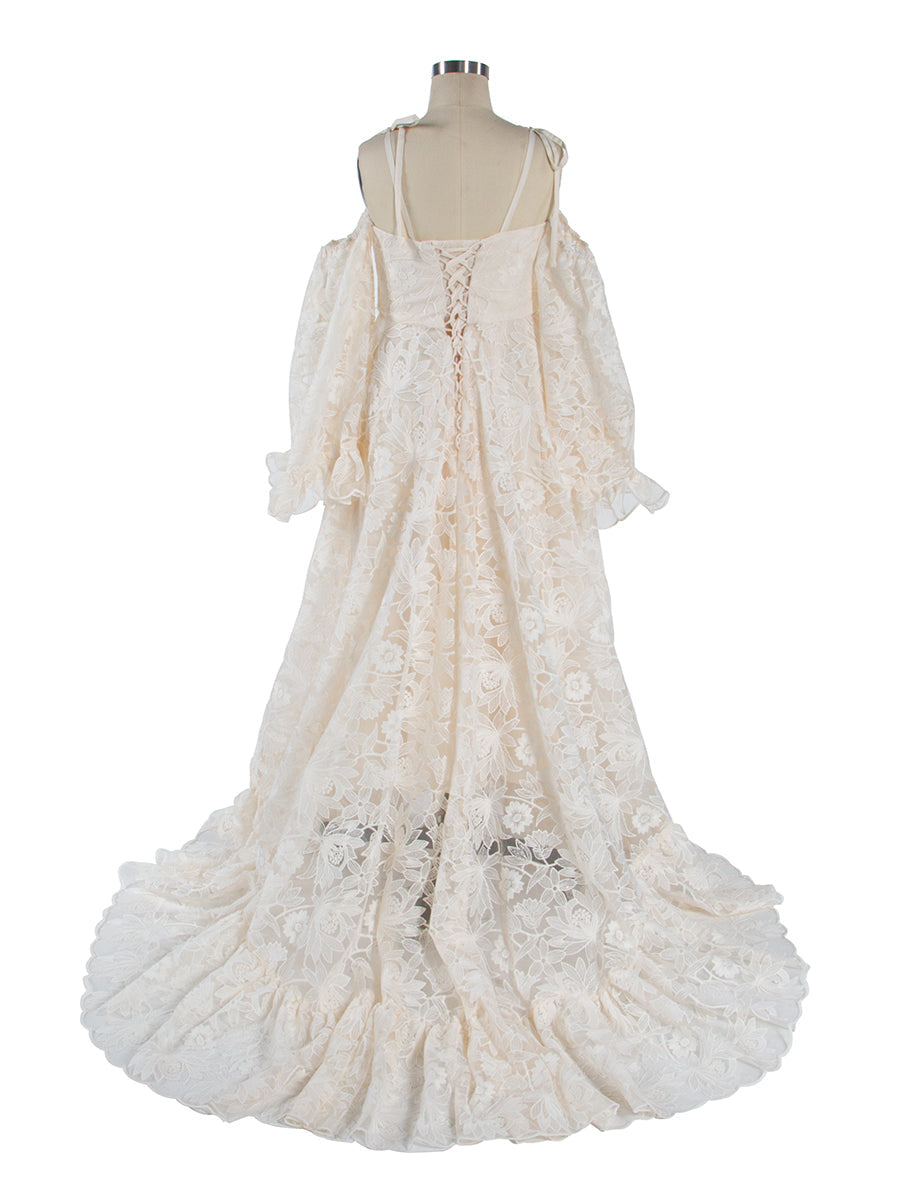 Kleid für Fotoshootings für kleine Mädchen, passendes Spitzenkleid für Mutter und Tochter – Mama-und-ich-Kleid YW250006